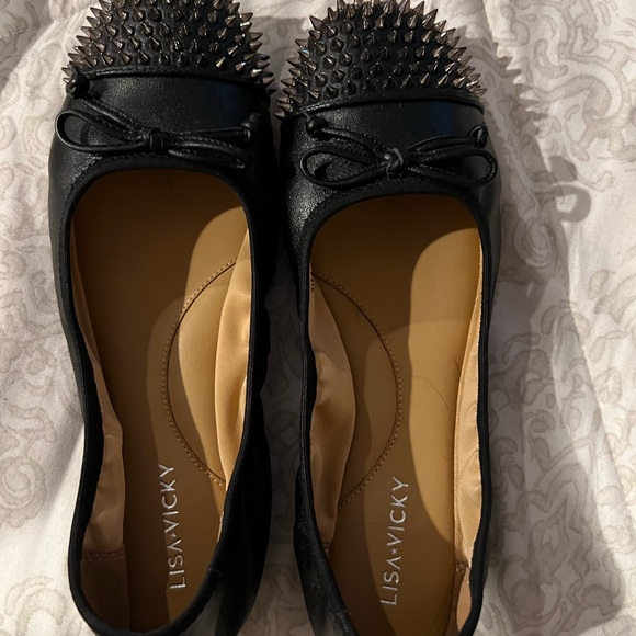 Never worn Edgy spike ballet flats perfect for fall! - Picture 3 of 3